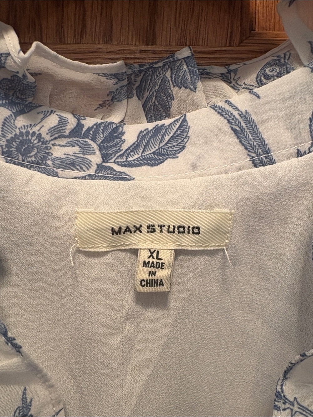 Max Studio White Maxi Dress with Blue Floral Print - Picture 2 of 6